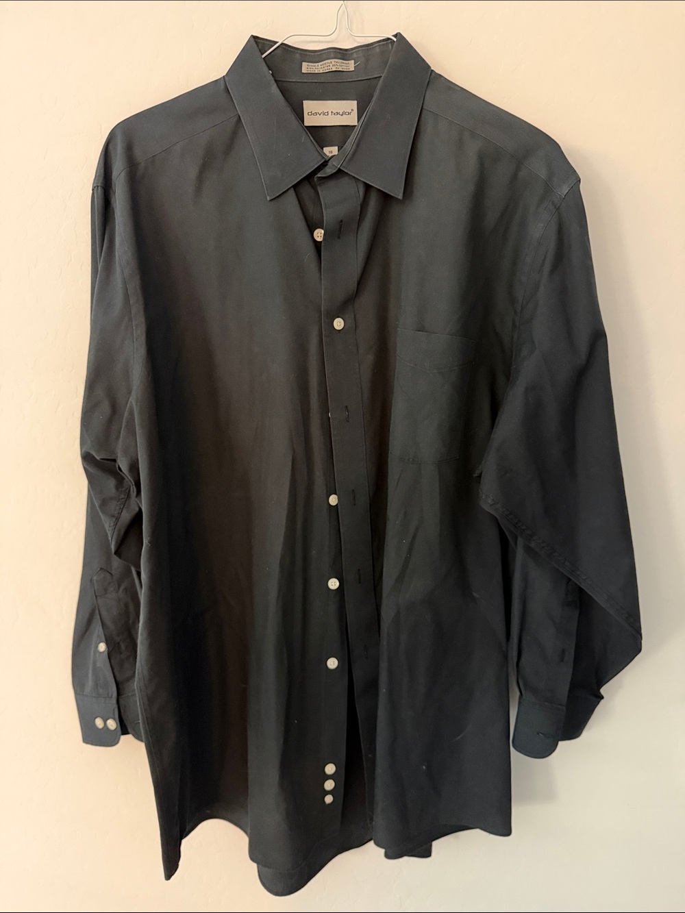 David Taylor Black Men's Button-Up Shirt